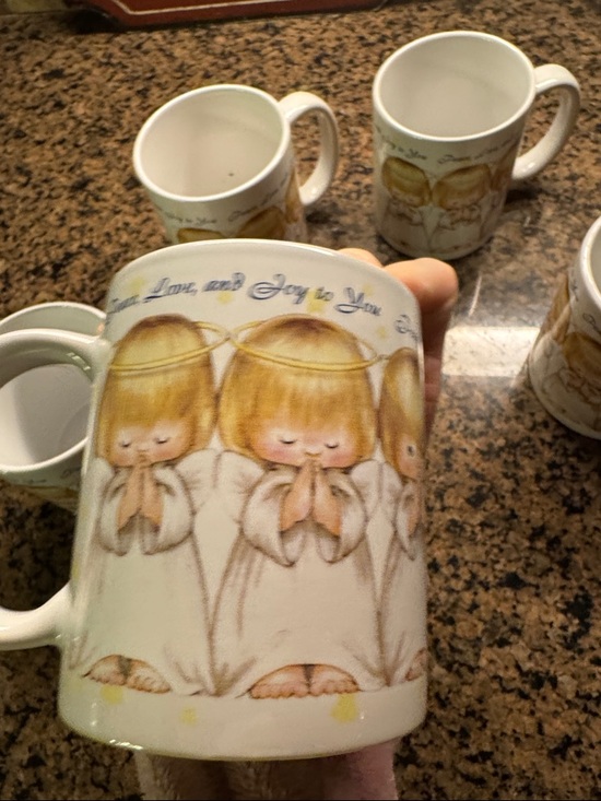 Precious Moments Other - Precious Moments Angel Ceramic Mug Set - White with Cream and Tan Accents